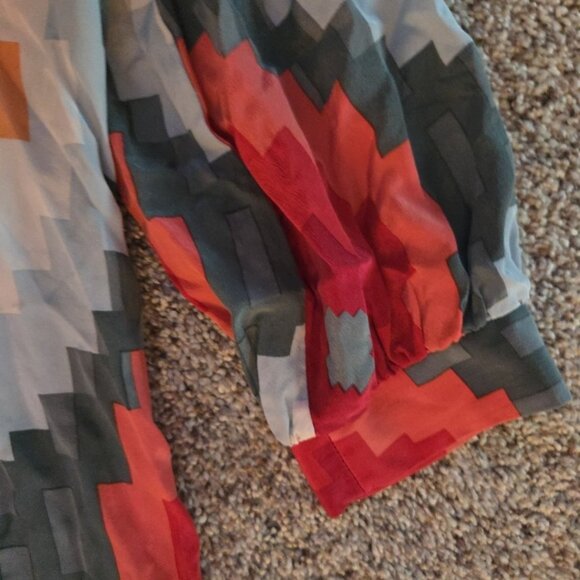 Size Medium Bianca Coletti Geometric Orange Blouse Top Pullover 3/4 Sleeve - Picture 2 of 5